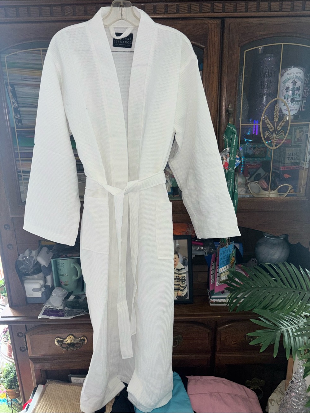 Waffle Weave White Spa Robe - Classic Women’s Robe